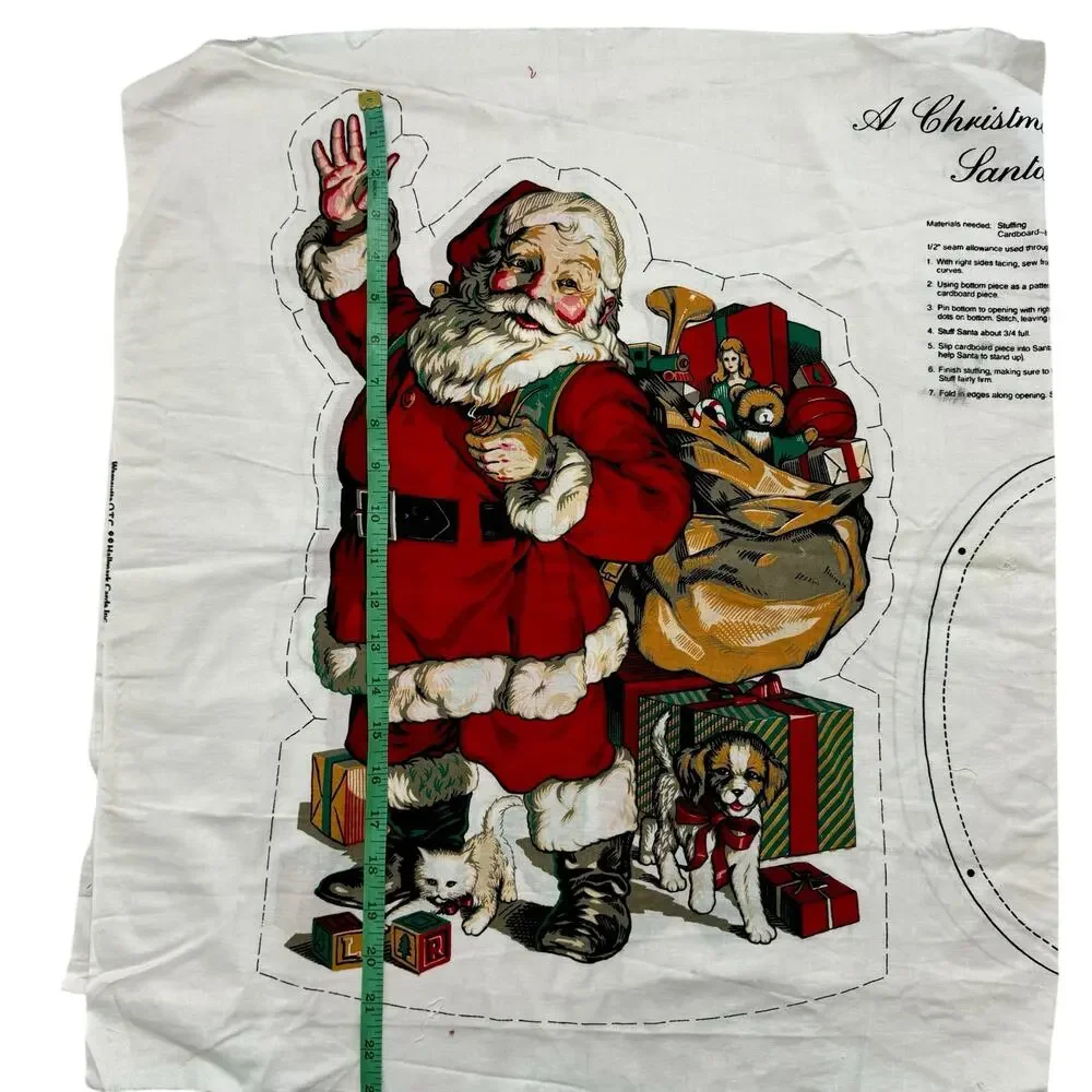 WAMSUTTA HALLMARK A Christmas Gathering Santa Claus Cut & Sew Holiday Craft